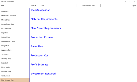 One Page Business Plans screenshot 3