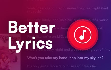 Better Lyrics (Lyrics for Youtube Music) small promo image