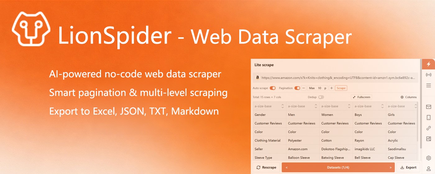 LionScraper - Web Data Scraper