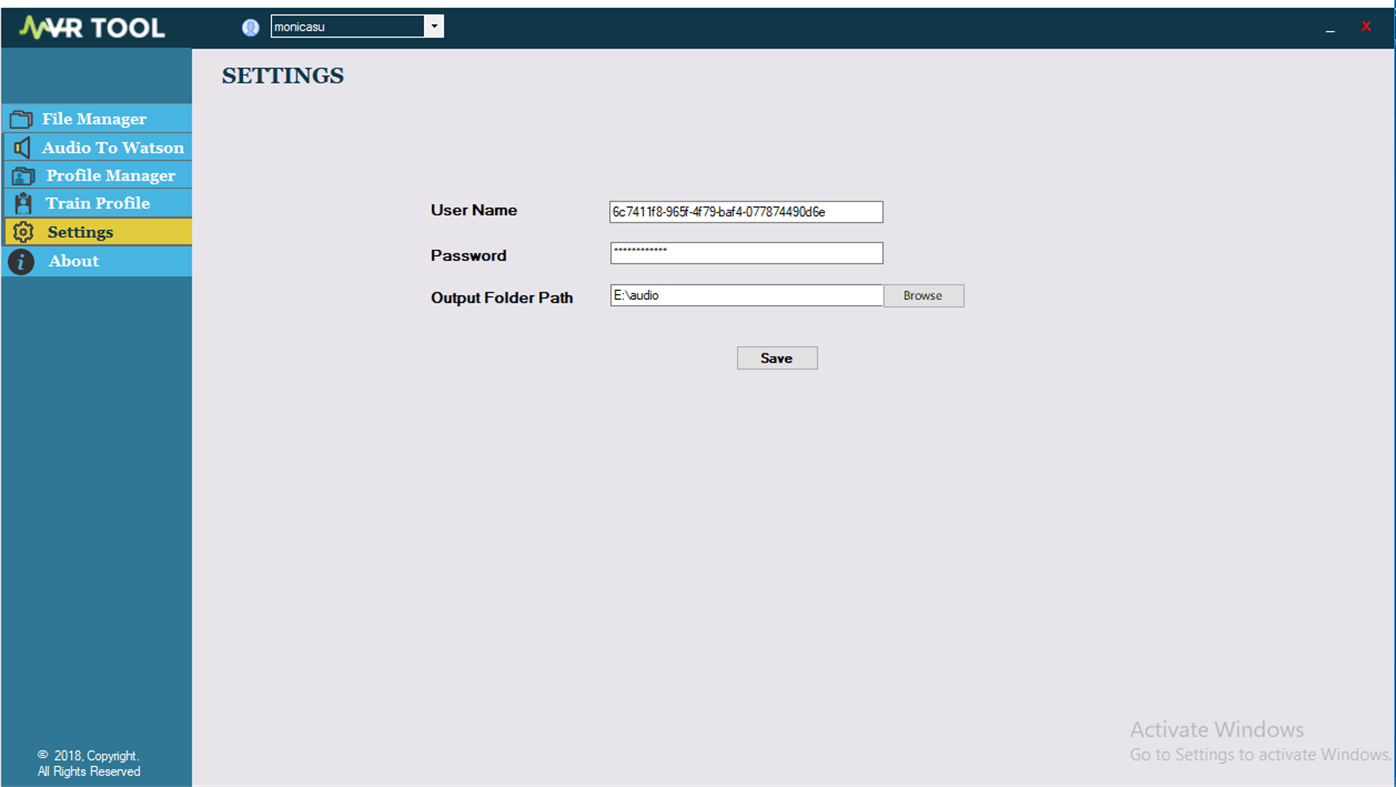 #5. Watson Speech to Text Productivity Tool for Transcribers (Windows) Przez: M2ComSys