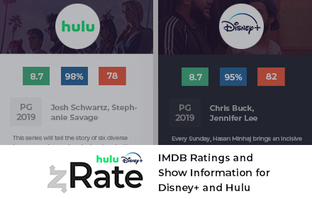 zRate Hulu Disney+: IMDB Ratings & Show Info small promo image