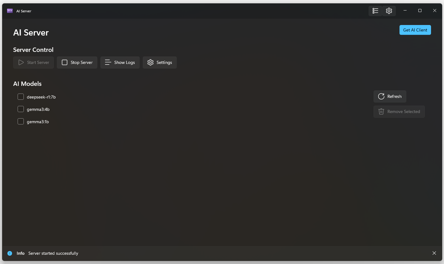 AI Server screenshot