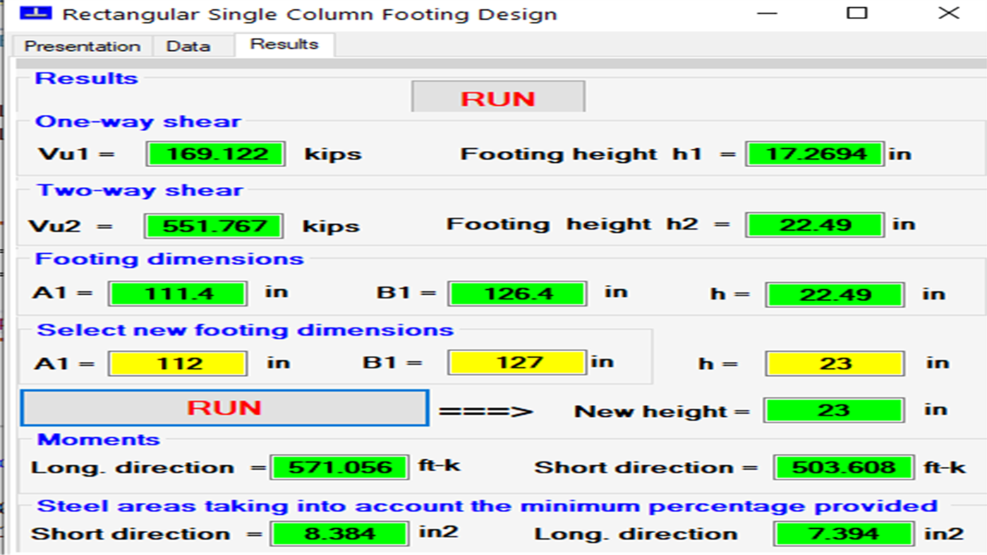 #5. Rectangular Concrete Footings For Axial Loads (ACI318-19) (Windows) Door: BSAIBES Engineering