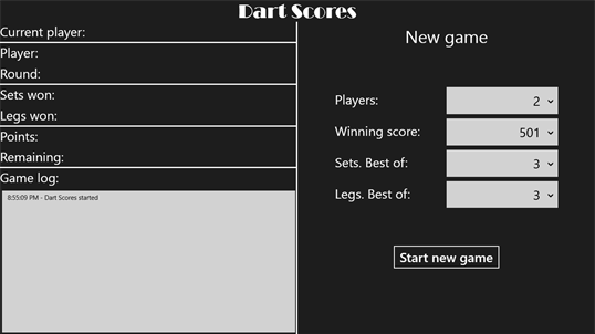 Dart scores screenshot 1