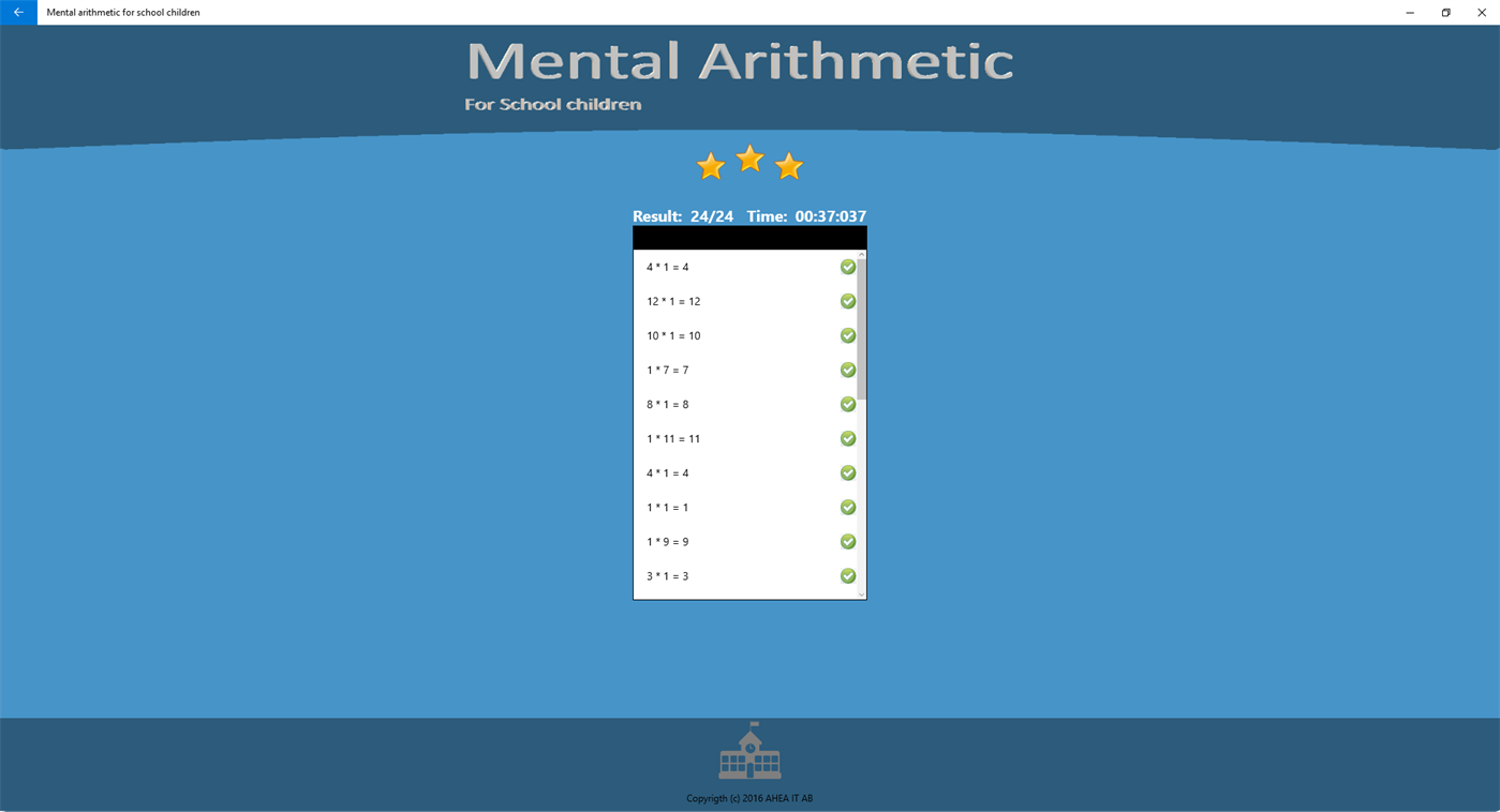 #6. Mental arithmetic for school children - free (Windows) Podle: AHEA IT