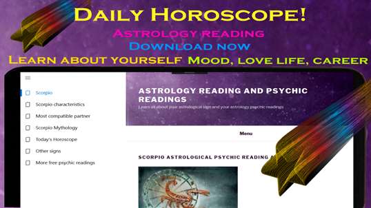 Scorpio daily horoscope - Astrology psychic reading screenshot 1