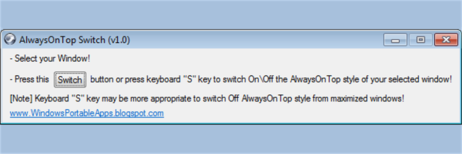 AlwaysOnTop Switch (Window Tool) (Windows) 由: 25/8