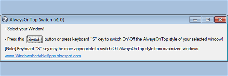 AlwaysOnTop Switch (Window Tool) - PC - (Windows)
