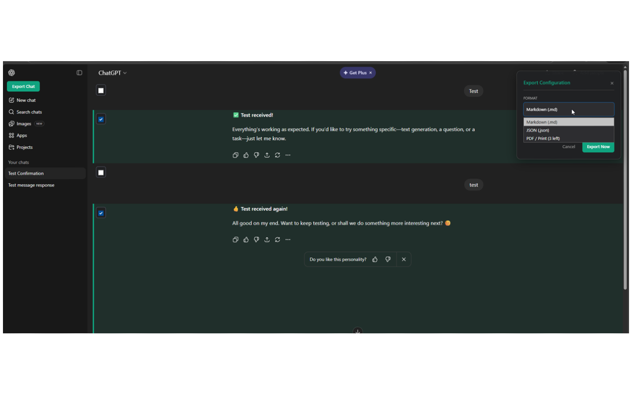 Chat Exporter: Save to PDF & Markdown