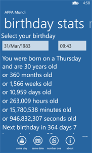 Birthday Stats screenshot 4