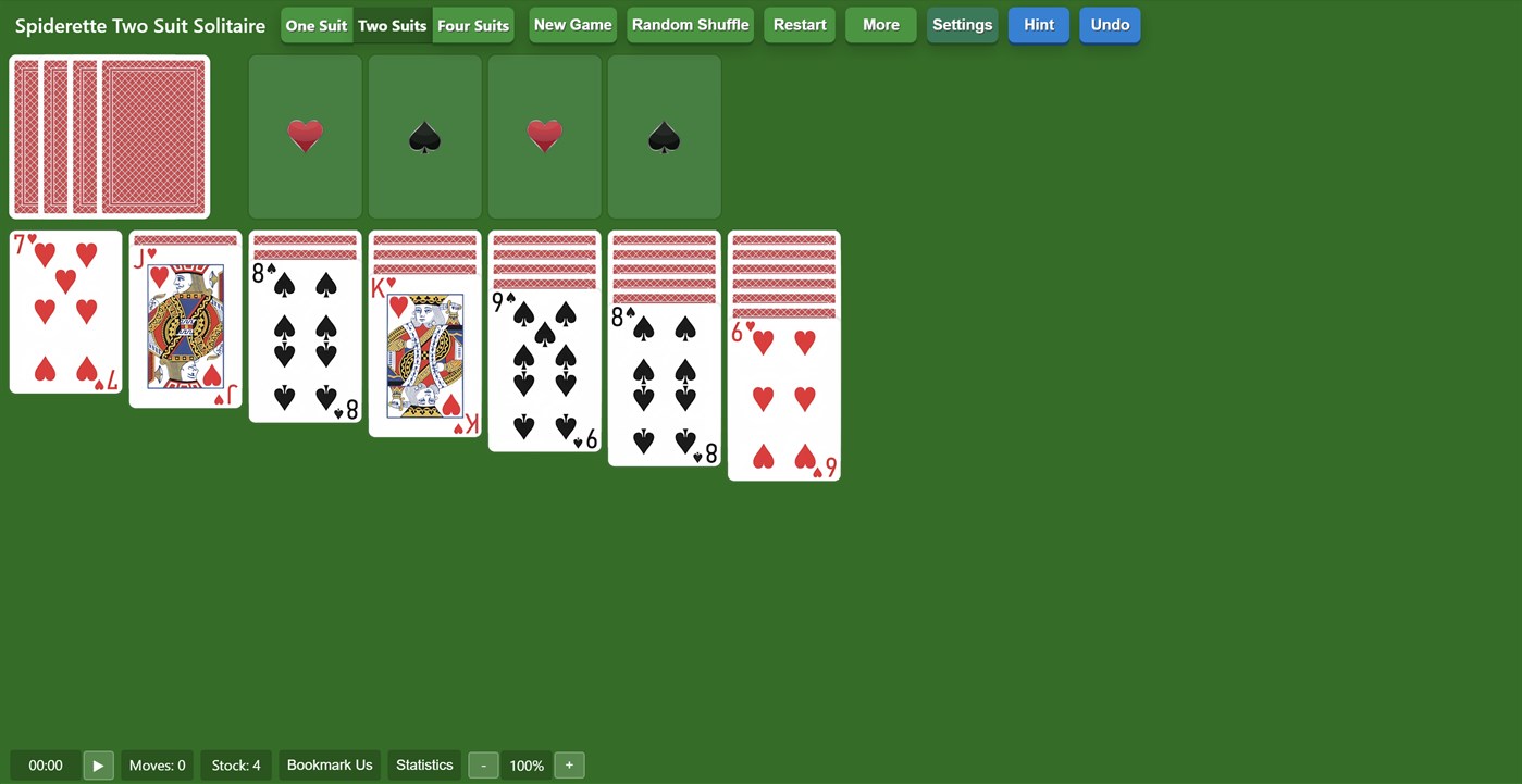 #1. Spiderette Solitaire Two Suits Solitairex (Windows) 由: Solitairen