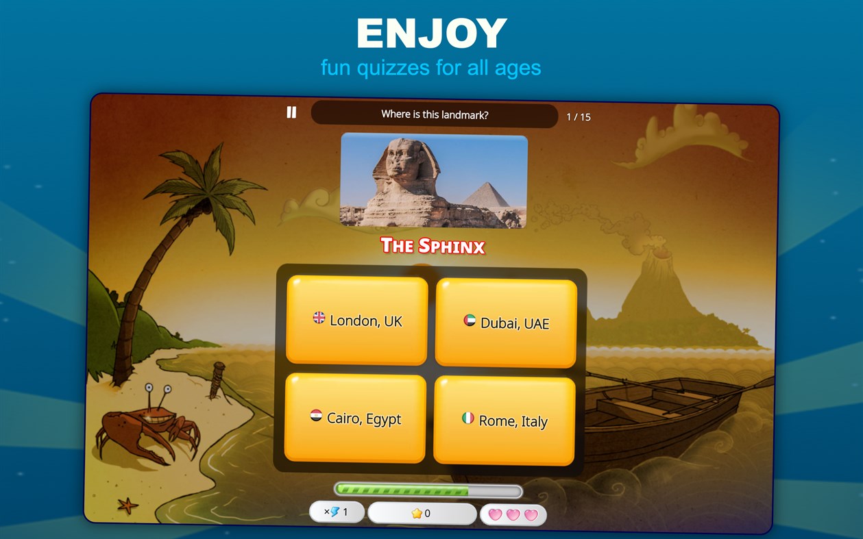#2. World Geography Trivia Quiz (Windows) By: Supergonk Ltd.