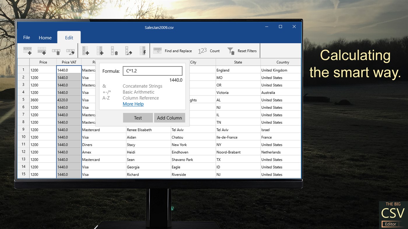 #3. Big CSV Editor (Windows) De: Silicon Foundry