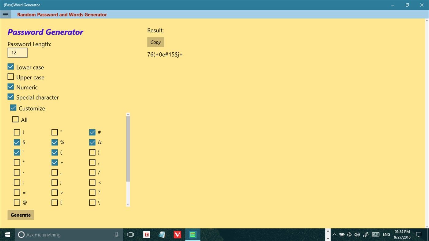 #2. (Pass)Word Generator (Windows) 由: SEC PlayGround