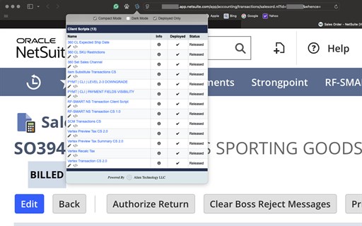 NetSuite Record Scripts — View Scripts & Workflows