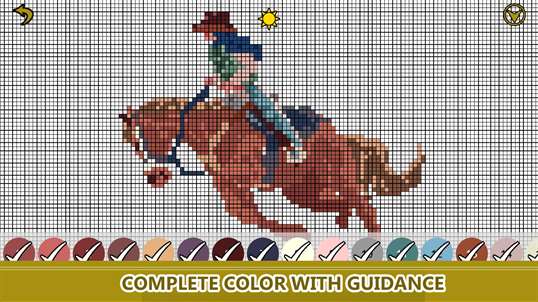 Horse Color By Number: Pixel Art, Animal Coloring Book screenshot 1