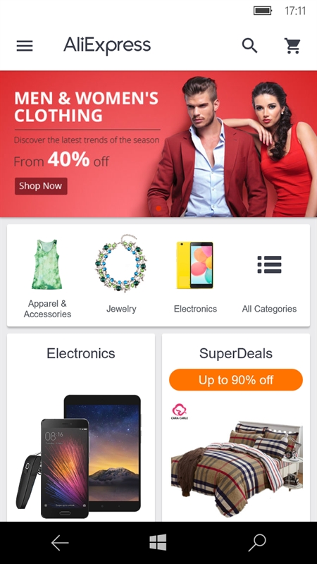 Chinese online retailer AliExpress launches a universal app for Windows ...