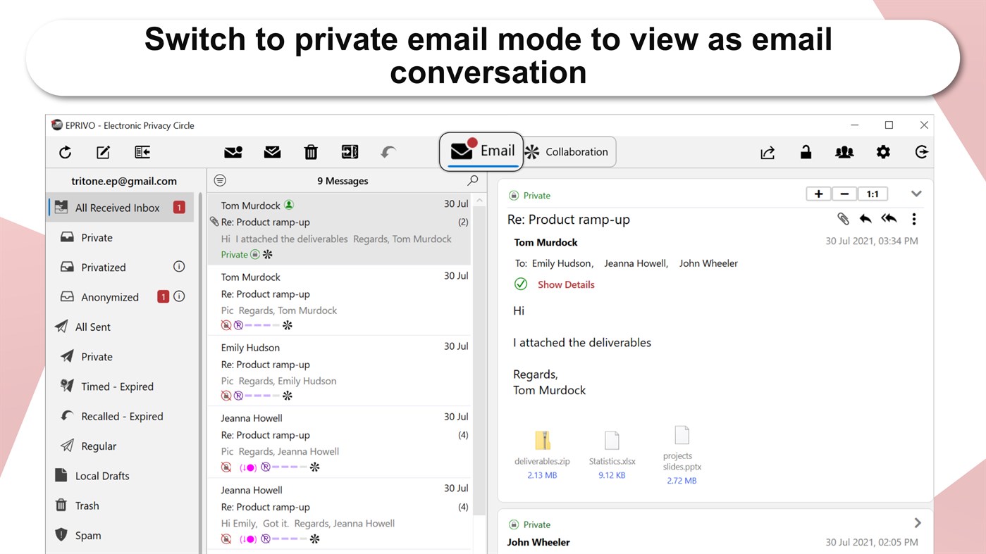 #8. EPRIVO Collaboration and Private Email (Windows) Bởi: BlueRISC Inc.
