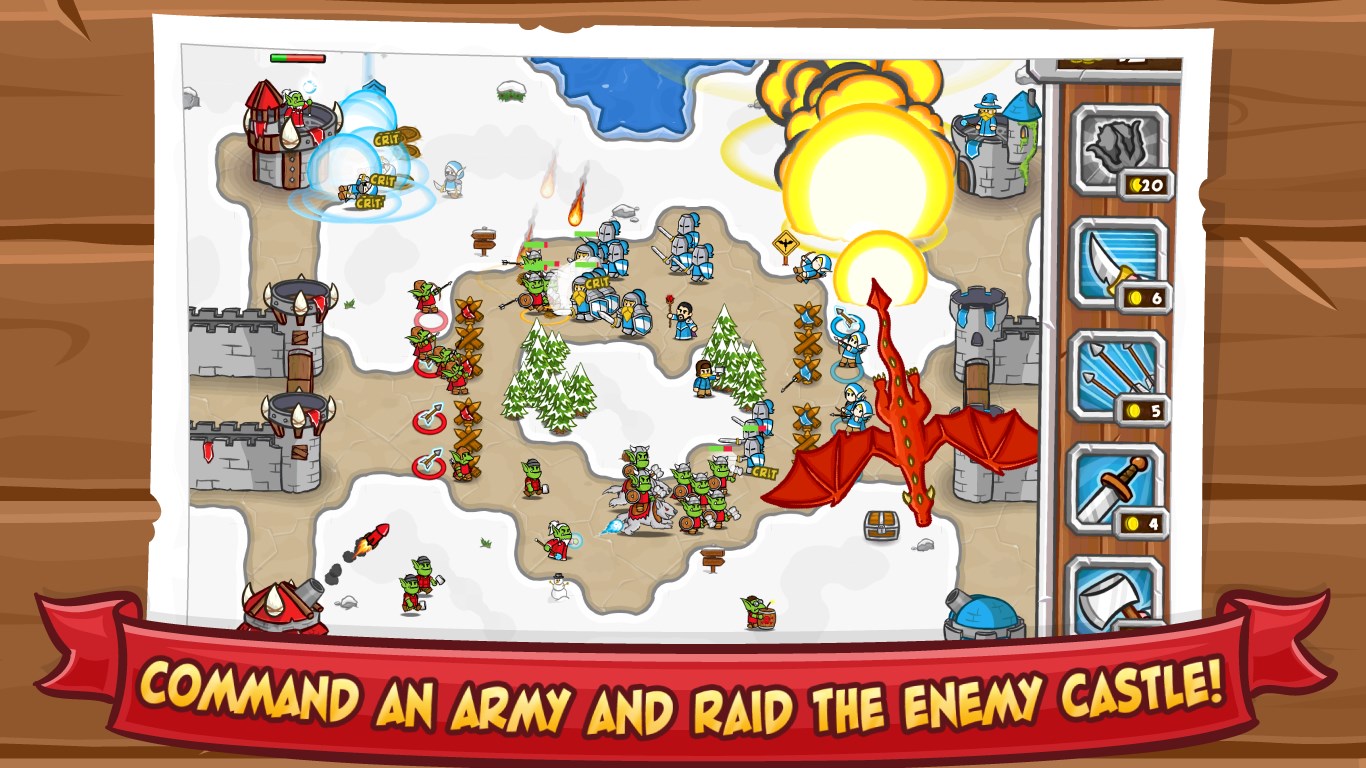 Screenshot: Command an army and raid the enemy castle!