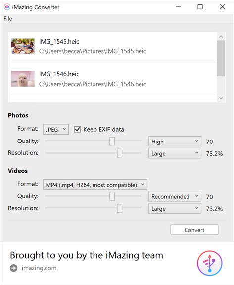 iMazing Converter for HEIC and HEVC_2