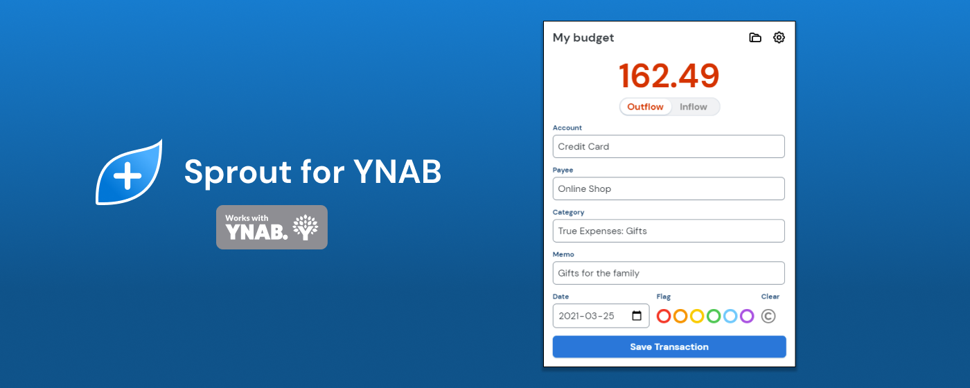 Sprout for YNAB marquee promo image