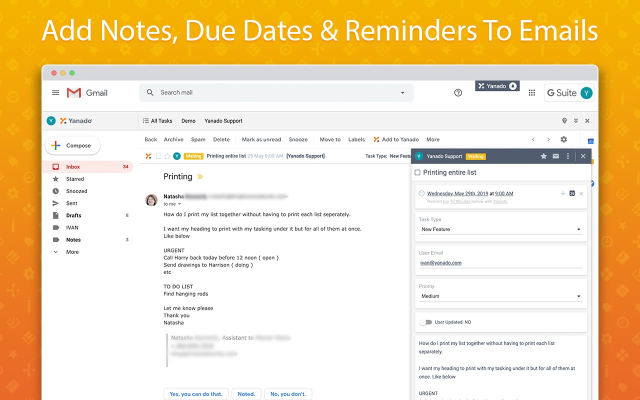 Yanado - Task Management inside Gmail
