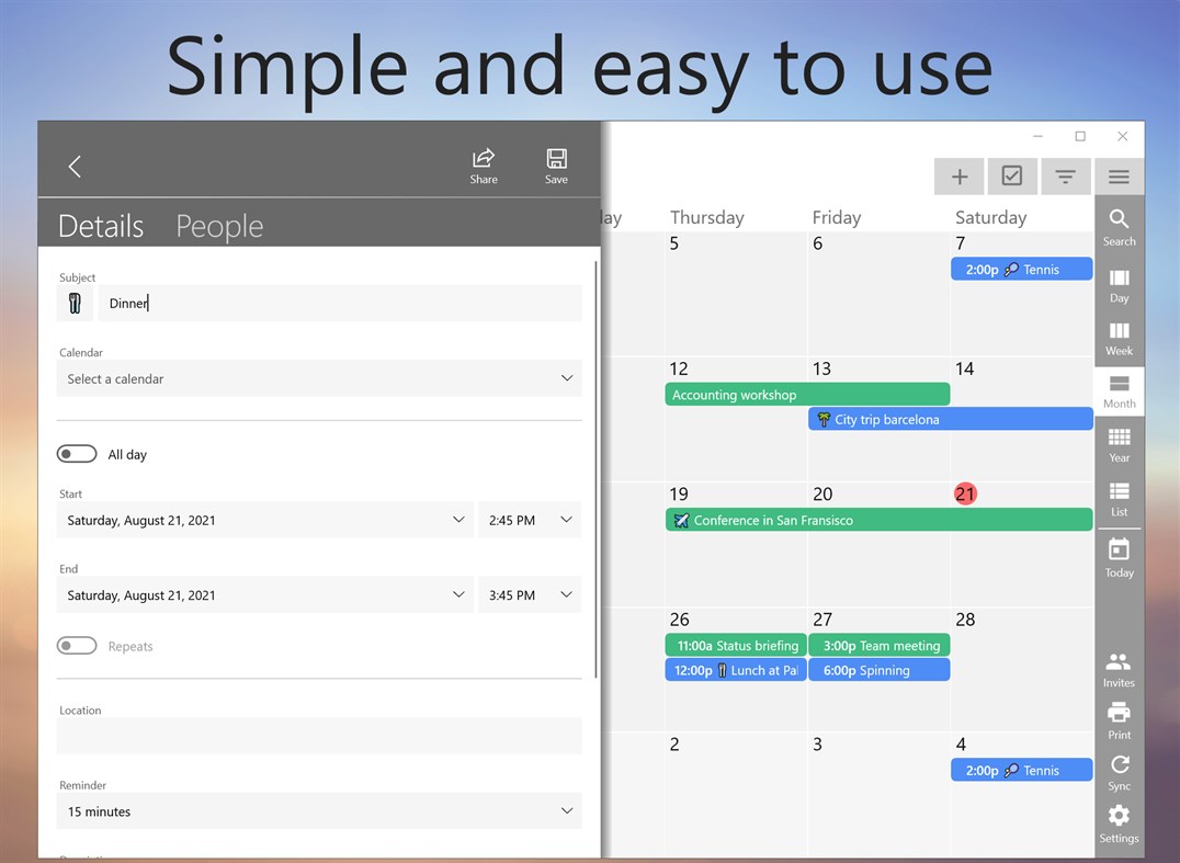 #6. One Calendar (Windows) 게시자: Code Spark