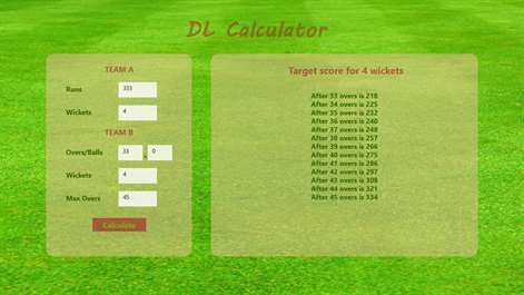 Duckworth Lewis Calculator Screenshots 2