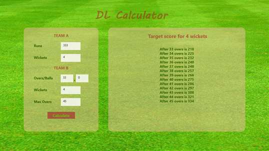 Duckworth Lewis Calculator screenshot 2