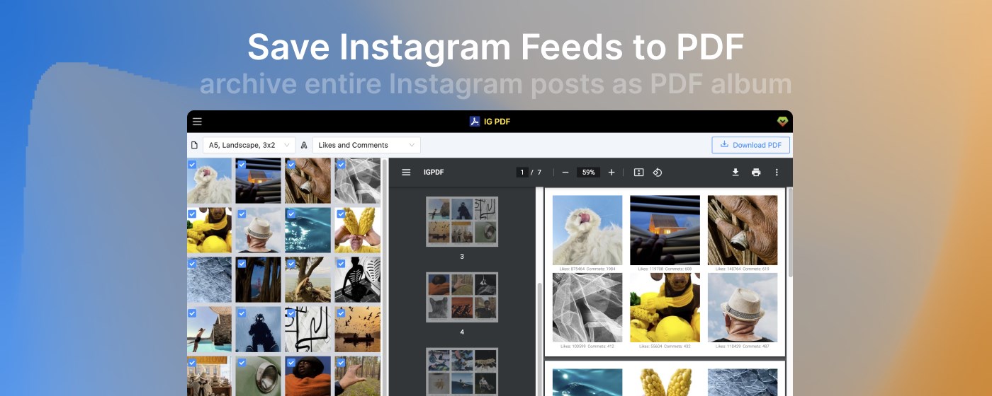 IGPDF - Convert IG photos to PDF