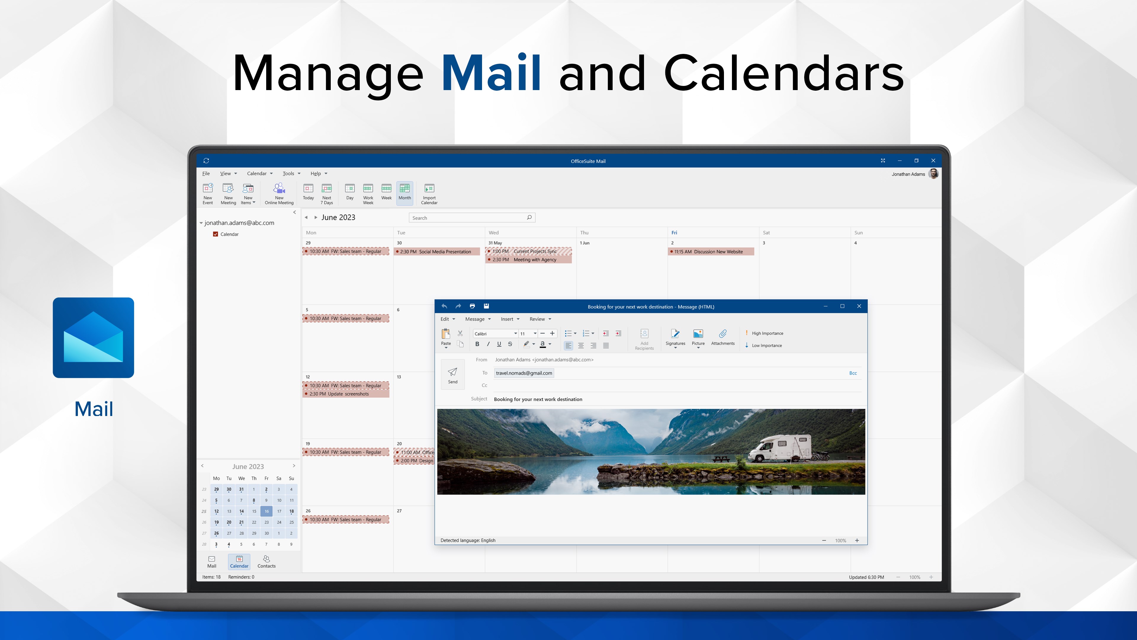 OfficeSuite Home & Business 2023 - Lifetime License - Documents, Sheets,  Slides, PDF, Mail & Calendar for Windows