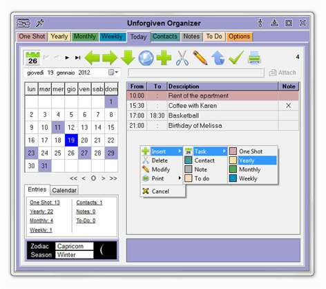 Unforgiven Organizer Screenshots 1