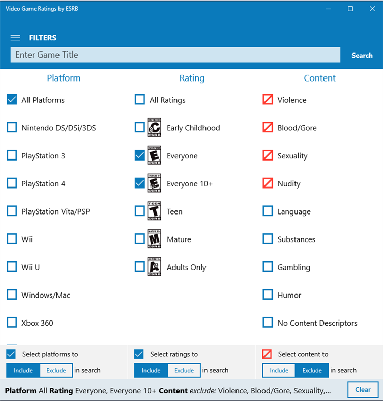 #6. Video Game Ratings by Entertainment Software Rating Board (Windows) 由: Entertainment Software Rating Board