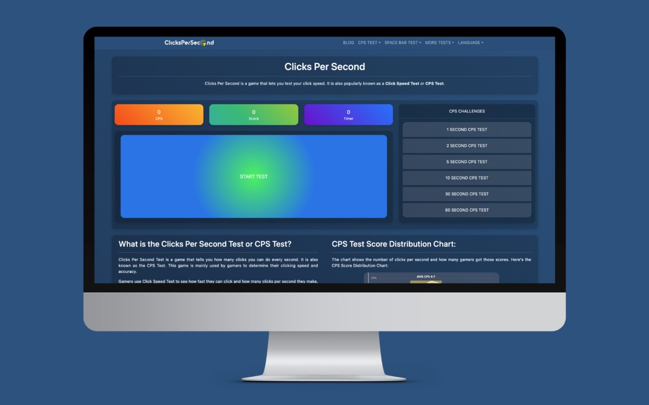 ClicksPerSecond - CPS Test | Click Speed Test