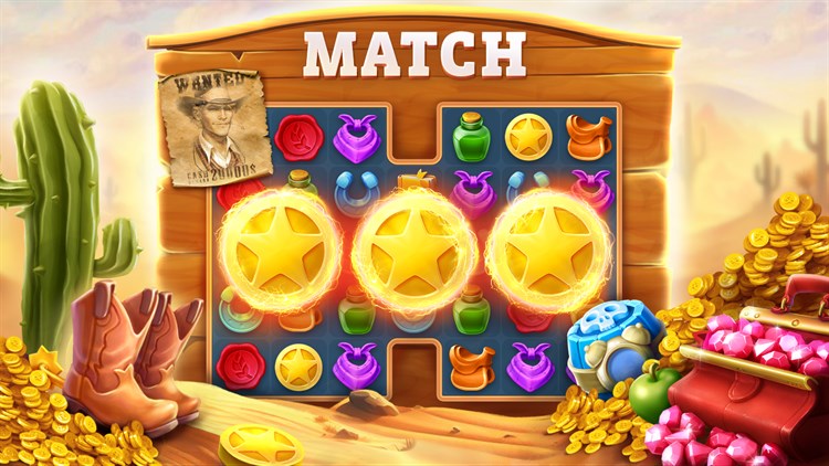 Jewels of the Wild West: Match 3 Puzzle Game - PC - (Windows)