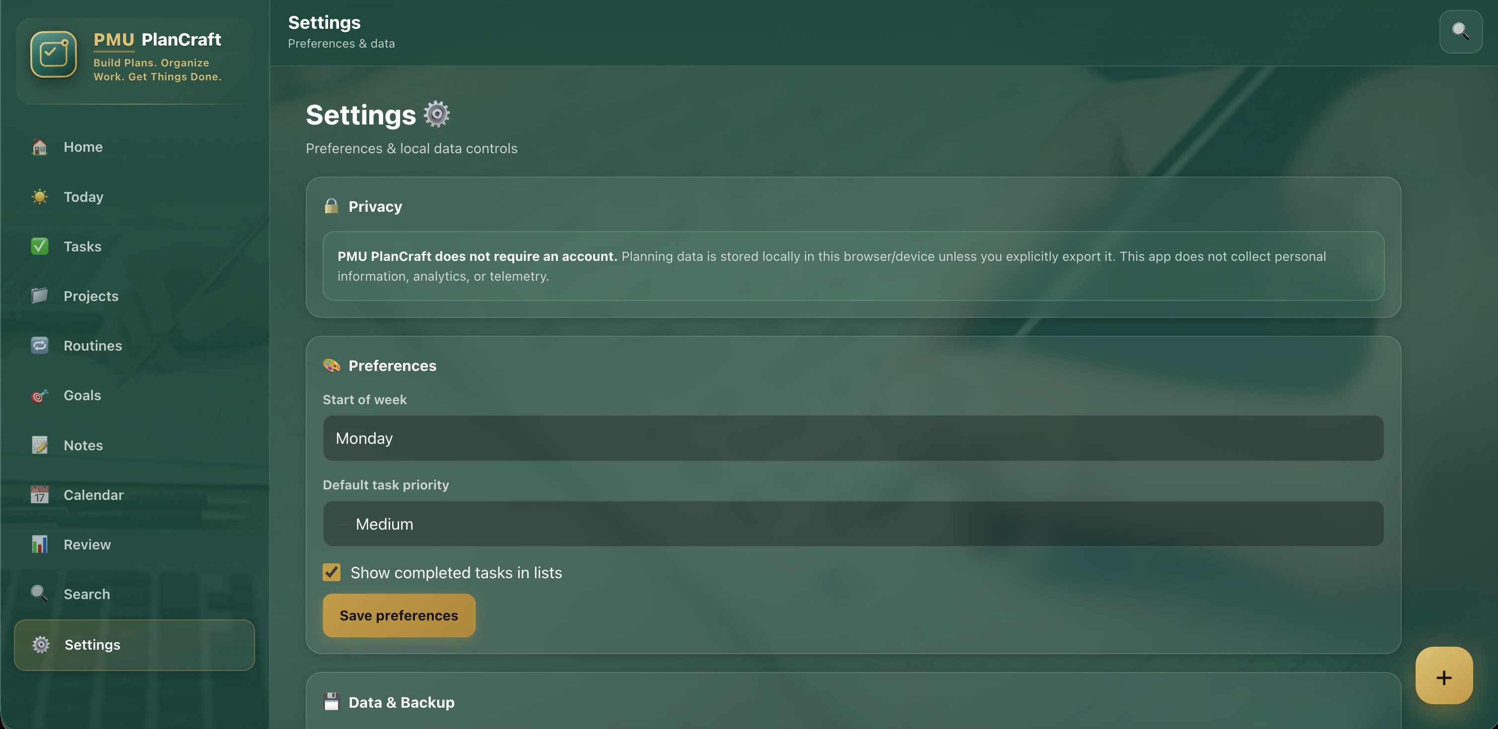 PMU App screenshot