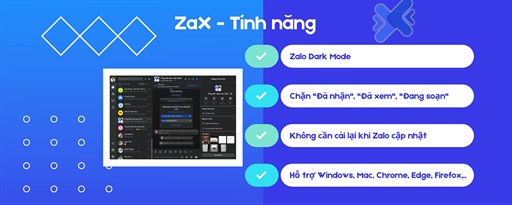 ZaX - Tiện ích mở rộng cho Zalo marquee promo image