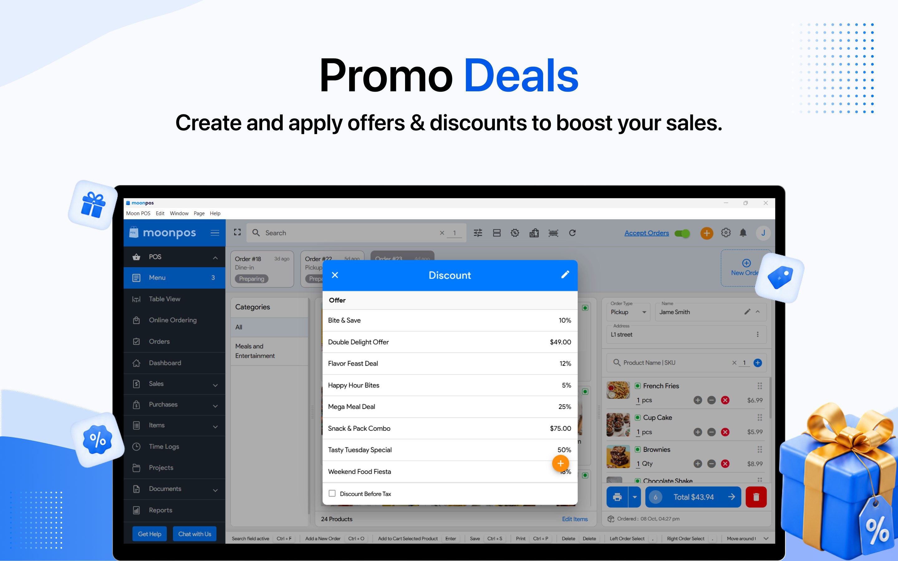 Point of Sale System for Small Business: Moon POS screenshot