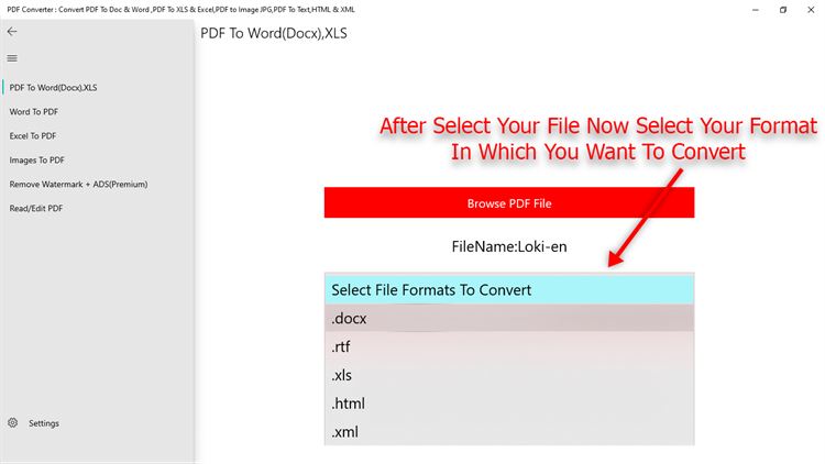 【图】PDF Converter For Office : PDF to Word(Docx),XLS,PPTX,HTML,TXT & Word To PDF ,Images To PDF ,Excel to PDF(截图3)