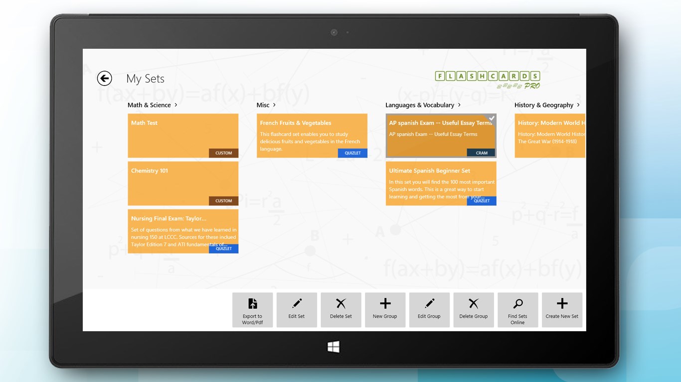 Flashcards Pro for Windows 10
