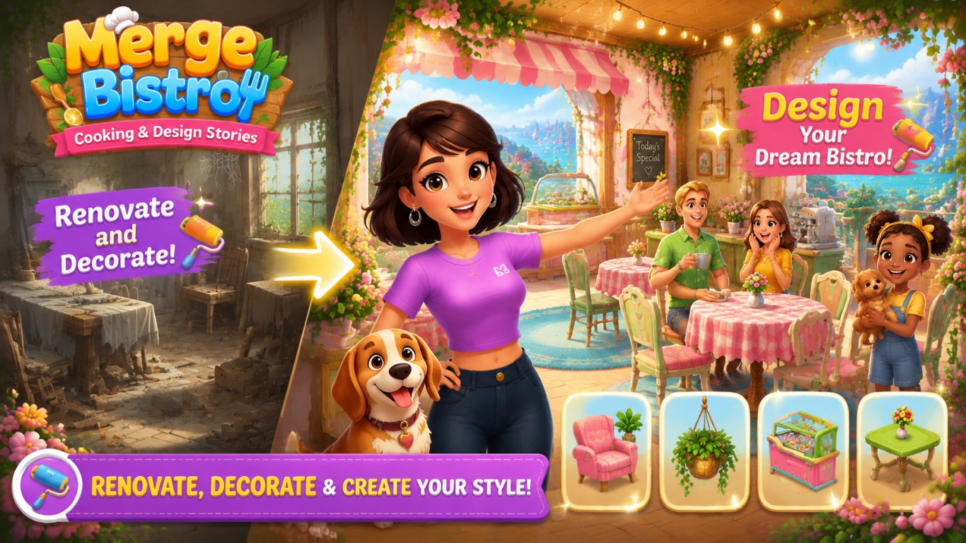 Merge Bistro: Cooking & Design Stories screenshot