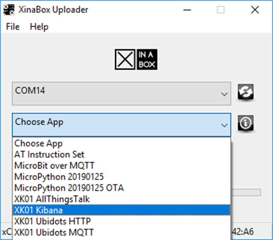 #2. XinaBox Uploader (Windows) Podle: XinaBox