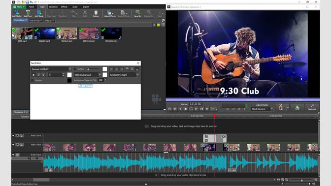 nch videopad video editor free edition
