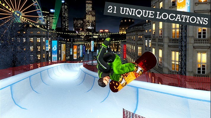 Screenshot: 21 unique snowboard locations