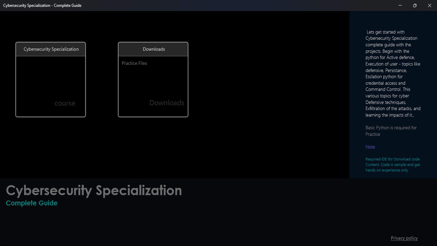 #1. Cybersecurity Specialization - Complete Guide (Windows) By: Billsoft