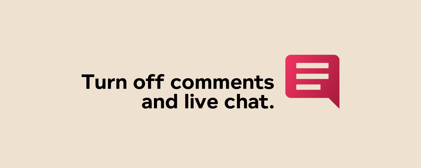 Turn Off YouTube Comments & Live Chat marquee promo image