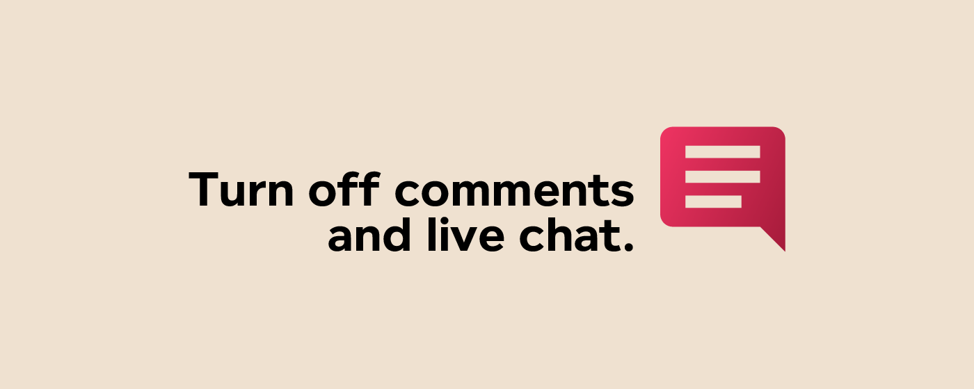 Turn Off YouTube Comments & Live Chat