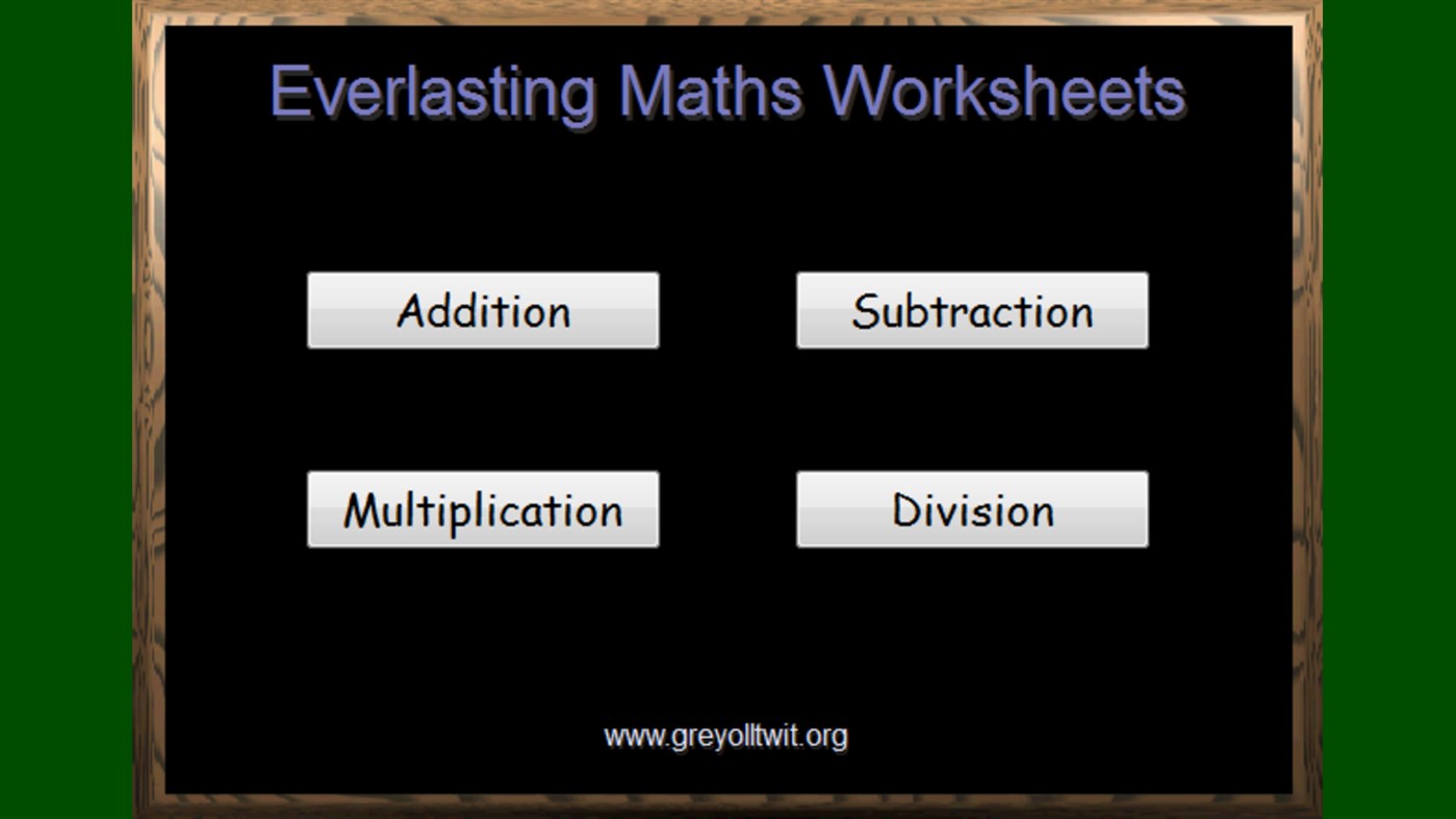 #1. Everlasting Maths Worksheets (Windows) 由: Grey Olltwit Software