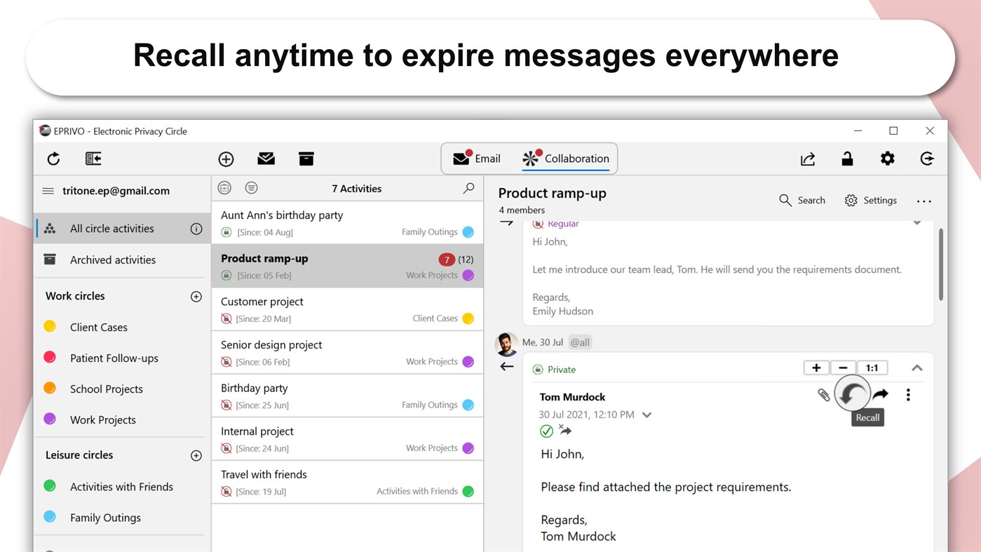 #6. EPRIVO Collaboration and Private Email (Windows) Bởi: BlueRISC Inc.