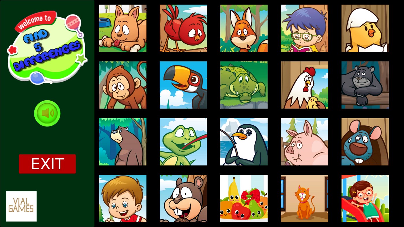 #1. Find 5 Differences for kids (Windows) 来自: VialGames.com